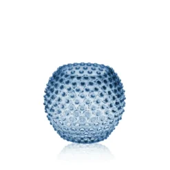 Hobnail Globe vas 18 cm, Blue smoke