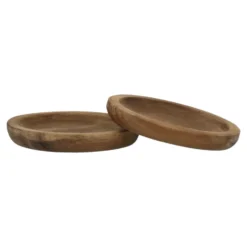 Hollow glasunderlägg Ø9 cm 4-pack, Akacia