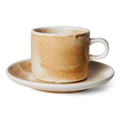 Home Chef kopp med fat 22 cl, Rustic cream-brown