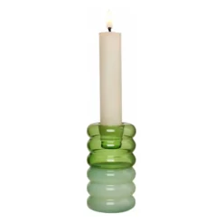 Hoop ljusstake Ø3,5x9 cm, Green-milky green