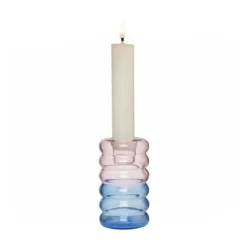 Hoop ljusstake Ø3,5x9 cm, Pink-blue