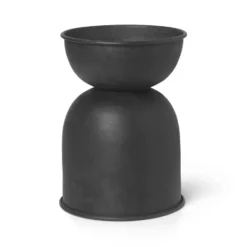 Hourglass kruka extra small Ø21 cm, Svart-mörkgrå