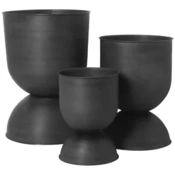 Hourglass kruka liten Ø30 cm, Svart-mörkgrå