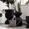 Hourglass kruka stor Ø50 cm, Svart-mörkgrå