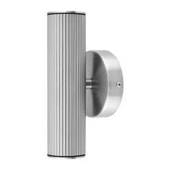 Hubble up/down vägglampa fasadbelysning, Borstad stål