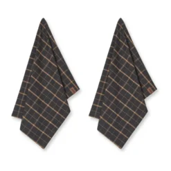 Humdakin Recycled kökshandduk 45x70 cm 2-pack, Brown plaid