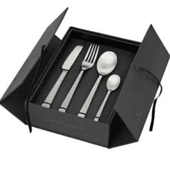 Hune bestick 16 delar, Brushed satin hammered