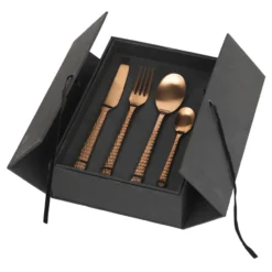 Hune bestick 16 delar, Copper hammered