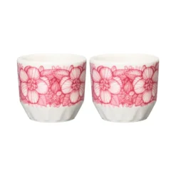 Huvila äggkopp 2-pack, Rosa-vit