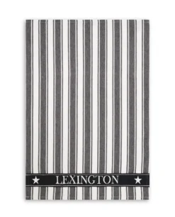Icons Striped kökshandduk Waffle 50x70 cm, Svart-vit