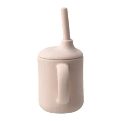 Idun mugg med sugrör silikon 120 ml, Blush