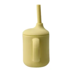 Idun mugg med sugrör silikon 120 ml, Lemon