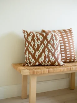 Ikat Block kuddfodral 50x50 cm, Brown