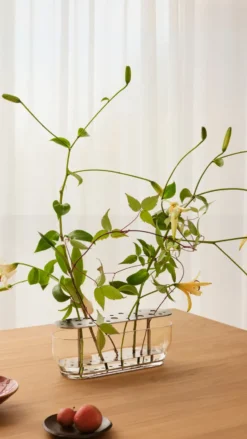 Ikebana vas rostfritt stål, Lång