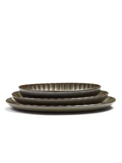 Inku oval serveringsskål S 13x19 cm, Green
