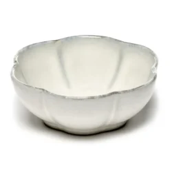 Inku räfflad skål M Ø11 cm, White