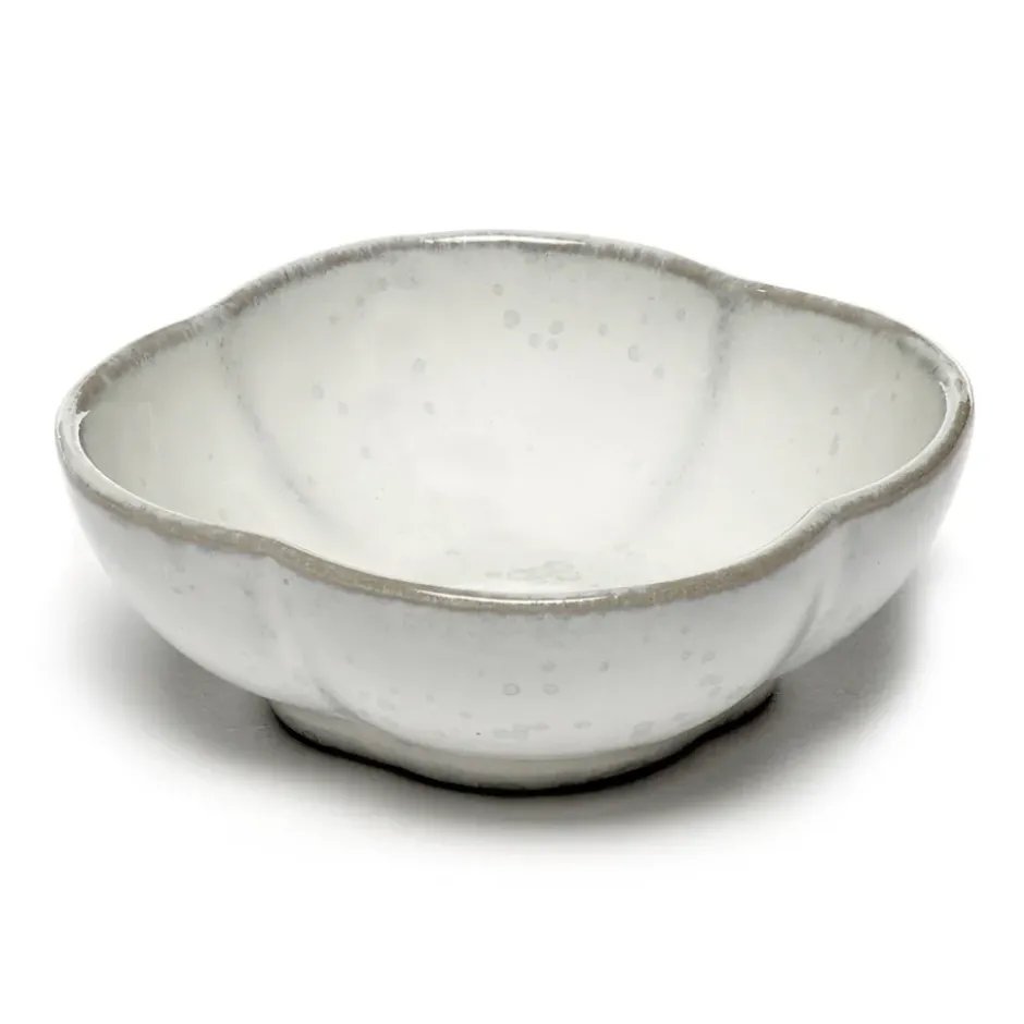 Inku räfflad skål S Ø9 cm, White