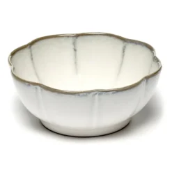 Inku räfflad skål XL Ø15 cm, White