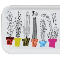 Italiensk blomsterhylla bricka, 32x15 cm