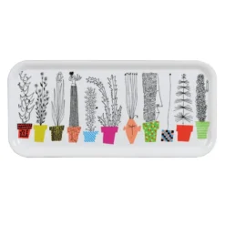 Italiensk blomsterhylla bricka, 32x15 cm