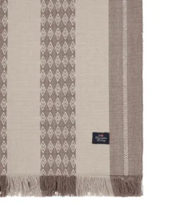 Jacquard Striped bordslöpare 50x350 cm, Beige