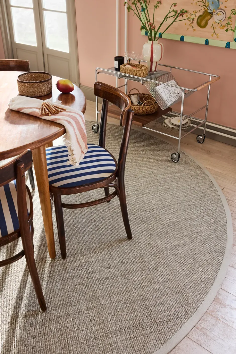 Jenny Sisal rund matta, Natural grey Ø250 cm