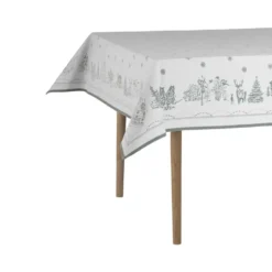 Julemorgen duk , Vit-grön, 140x240 cm