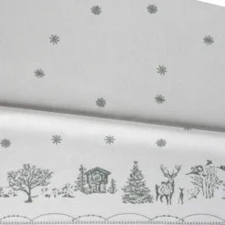 Julemorgen duk , Vit-grön, 140x240 cm