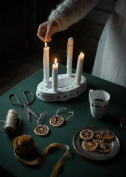 Julemorgen Story ljusstake, Vit