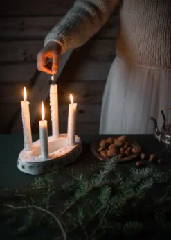 Julemorgen Story ljusstake, Vit