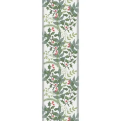 Julia bordslöpare 35x120 cm, Vit-grön