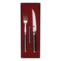 Kai Shun Classic kniv & gaffel set, Krom-svart