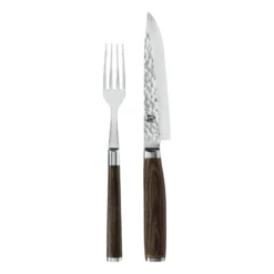 Kai Shun Premier kniv & gaffel set, Krom-brun