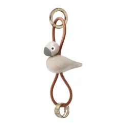 Kaj Bojesen fågel nyckelring, Sand, naturläder