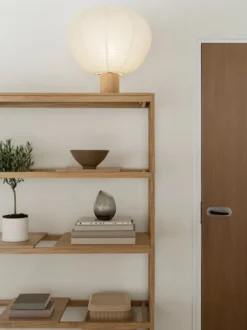 Kami bordslampa, Ek, Ø46 cm