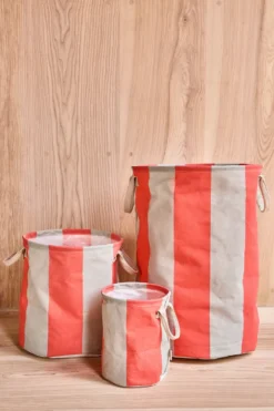 Kara förvaringskorg small Ø18x22 cm 2-pack, Cherry Red