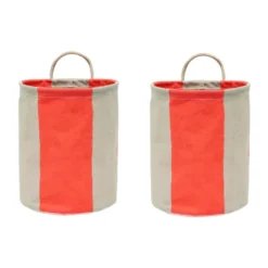 Kara förvaringskorg small Ø18x22 cm 2-pack, Cherry Red