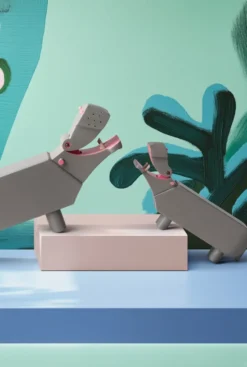 Kay Bojesen flodhäst liliput, Grå