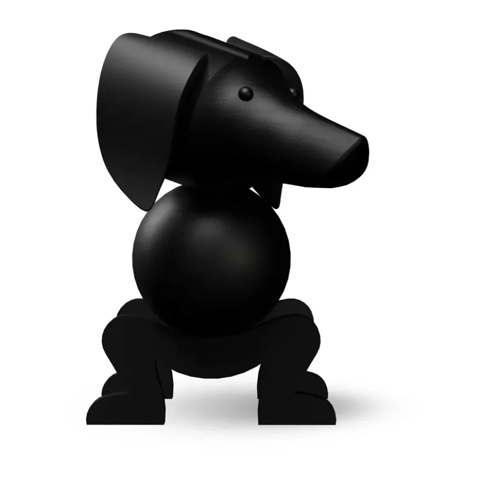 Kay Bojesen hund 28,5 cm, Mörkbetsad ek