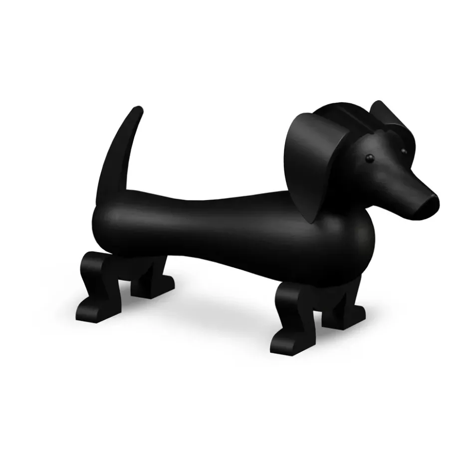 Kay Bojesen hund 28,5 cm, Mörkbetsad ek