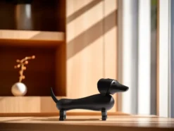 Kay Bojesen hund 18,5 cm, Mörkbetsad ek