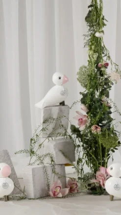 Kay Bojesen sångfågel Love, Vit-rosa