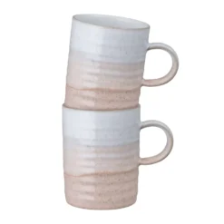 Kiln Coral räfflad mugg, Koral-beige, 2-pack