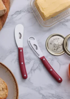 Kilner smörkniv set, Röd-rostfritt stål