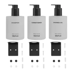 Kirei glasflaskor inkl vägghållare 3-pack, Vit, monteras med skruv