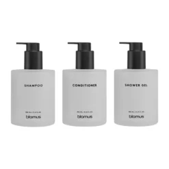 Kirei glasflaskor inkl vägghållare 3-pack, Vit, limmonterad