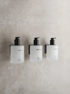 Kirei glasflaskor inkl vägghållare 3-pack, Vit, limmonterad