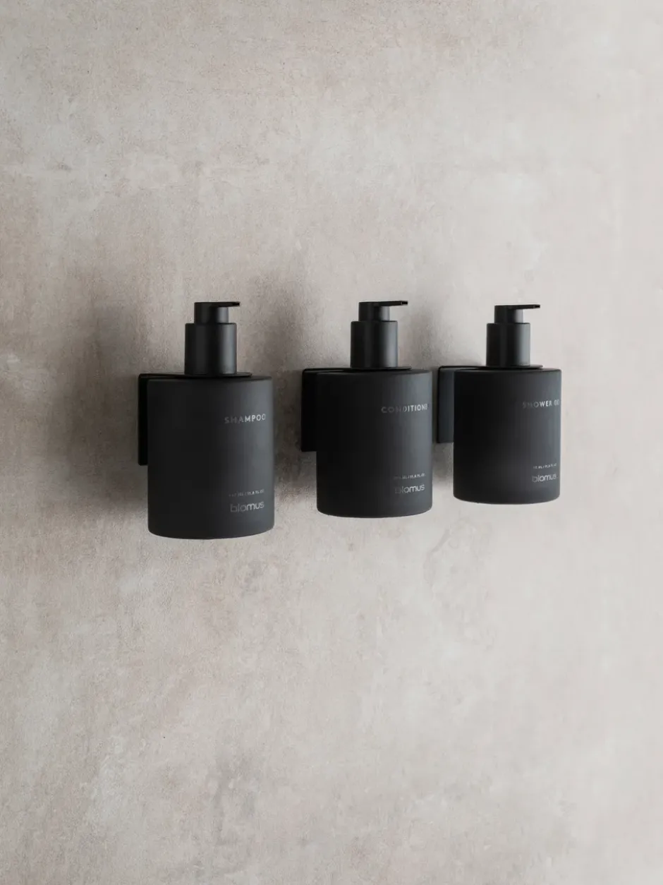 Kirei glasflaskor inkl vägghållare 3-pack, Smoke, limmonterad