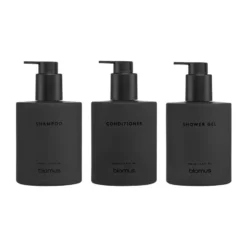 Kirei glasflaskor inkl vägghållare 3-pack, Smoke, limmonterad