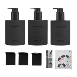 Kirei glasflaskor inkl vägghållare 3-pack, Smoke, limmonterad